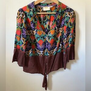 Anthropologie Colorful Floral Blouse